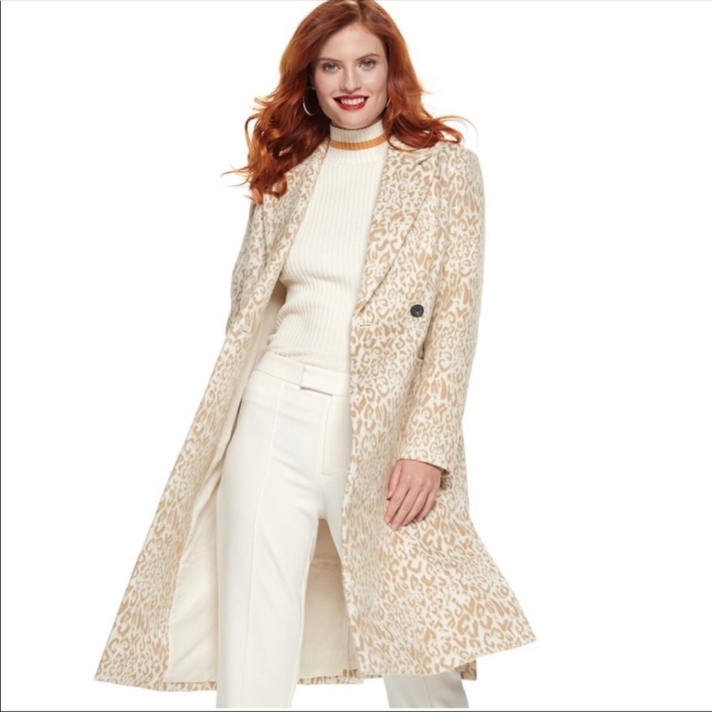 Nine West animal print winter coat NWT